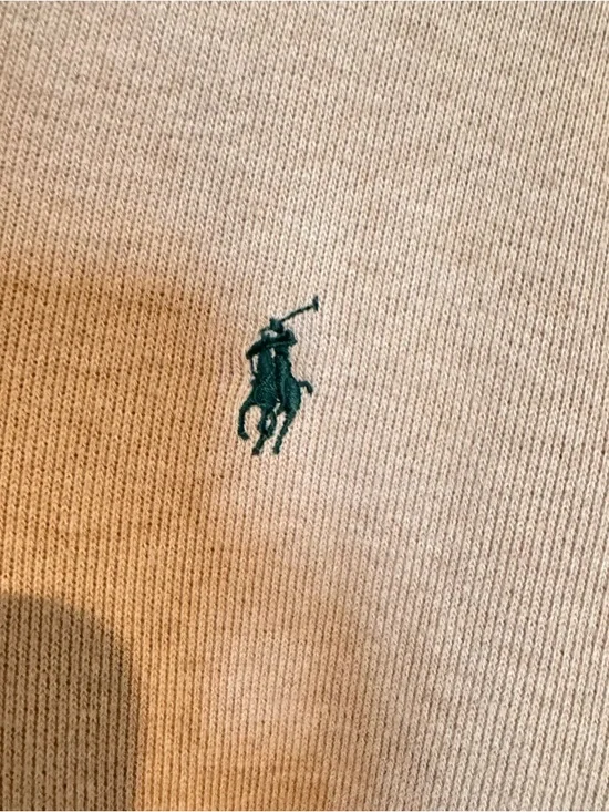 Polo Ralph Lauren 100% Cotton Tan Quarter Zip Pullover Men’s Sz Med - Picture 4 of 6